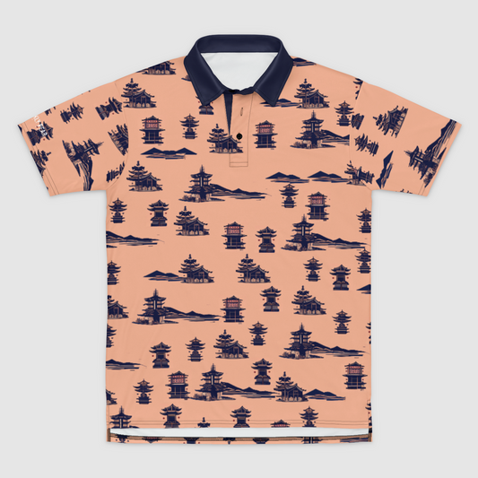 Japanese Pagodas Golf Shirt (Custom printed on demand)