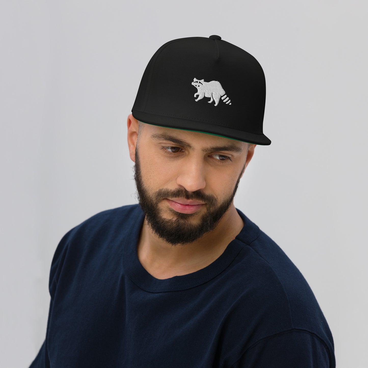 Black Flat Bill Cap